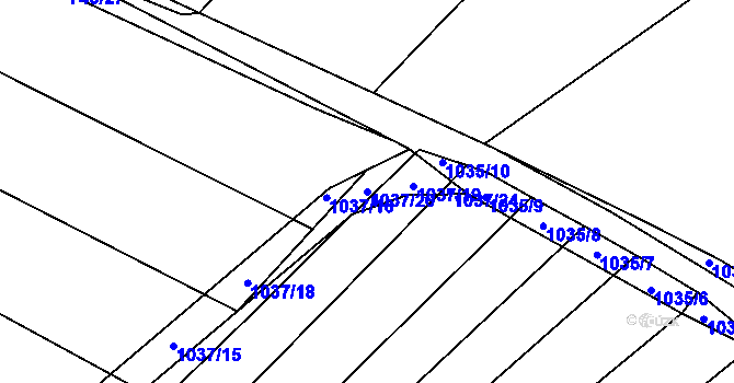 Parcela st. 1037/20 v KÚ Chlebov, Katastrální mapa