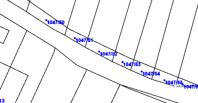 Parcela st. 1047/52 v KÚ Chlebov, Katastrální mapa