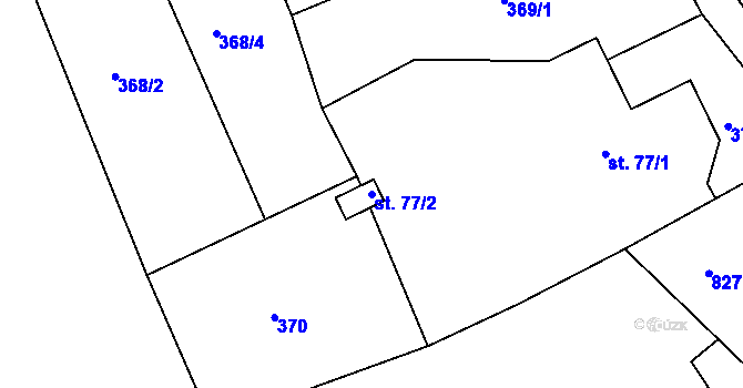 Parcela st. 77/2 v KÚ Soběslavice, Katastrální mapa