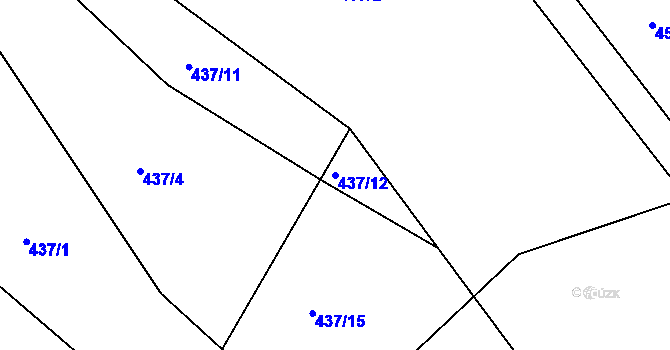 Parcela st. 437/12 v KÚ Soběslavice, Katastrální mapa
