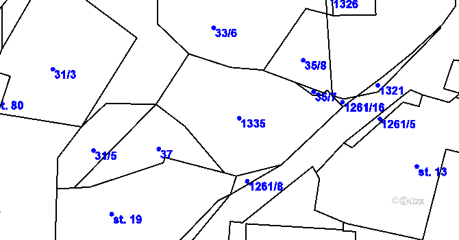 Parcela st. 20 v KÚ Soběsuky u Nepomuka, Katastrální mapa