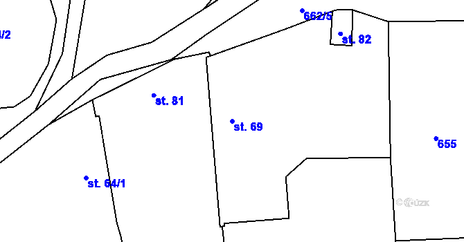 Parcela st. 69 v KÚ Soběsuky u Nepomuka, Katastrální mapa