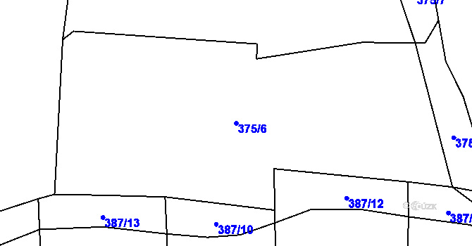 Parcela st. 375/6 v KÚ Soběsuky u Nepomuka, Katastrální mapa