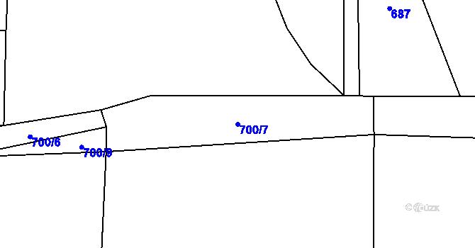 Parcela st. 700/7 v KÚ Soběsuky u Nepomuka, Katastrální mapa