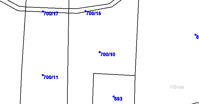 Parcela st. 700/10 v KÚ Soběsuky u Nepomuka, Katastrální mapa