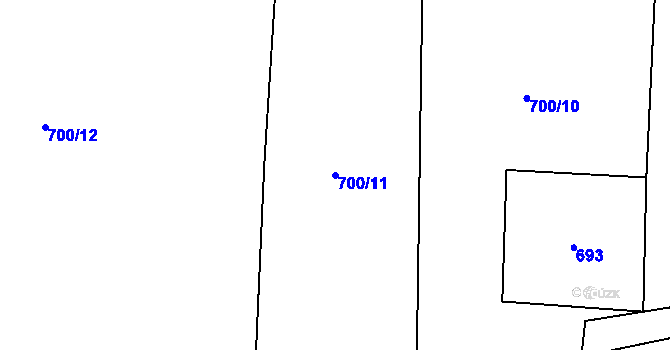 Parcela st. 700/11 v KÚ Soběsuky u Nepomuka, Katastrální mapa