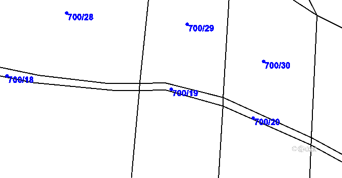Parcela st. 700/19 v KÚ Soběsuky u Nepomuka, Katastrální mapa