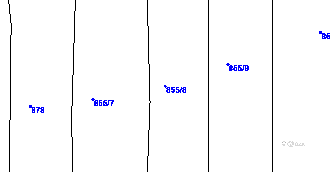Parcela st. 855/8 v KÚ Soběsuky u Nepomuka, Katastrální mapa
