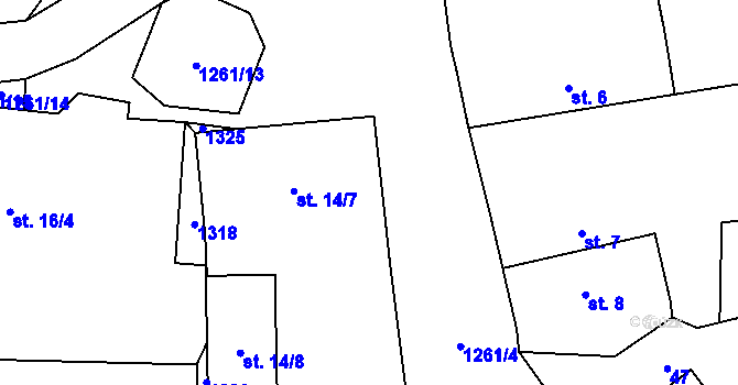 Parcela st. 115 v KÚ Soběsuky u Nepomuka, Katastrální mapa