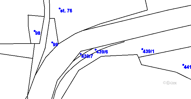Parcela st. 439/6 v KÚ Soběsuky u Nepomuka, Katastrální mapa