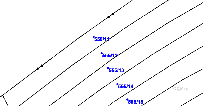 Parcela st. 555/12 v KÚ Milovice, Katastrální mapa