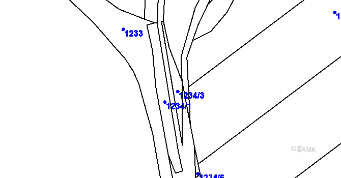 Parcela st. 1234/2 v KÚ Skržice, Katastrální mapa