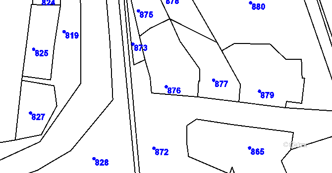 Parcela st. 876 v KÚ Skržice, Katastrální mapa