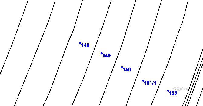 Parcela st. 149 v KÚ Soběsuky, Katastrální mapa