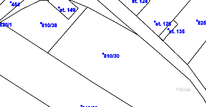 Parcela st. 810/30 v KÚ Soběsuky, Katastrální mapa