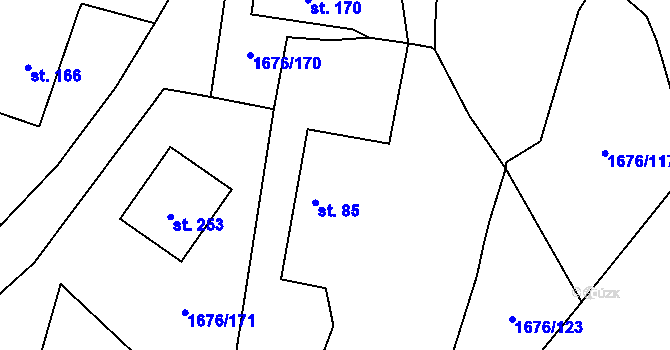 Parcela st. 85 v KÚ Soběšice u Sušice, Katastrální mapa