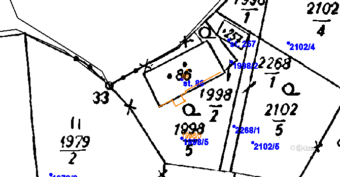 Parcela st. 86 v KÚ Soběšice u Sušice, Katastrální mapa