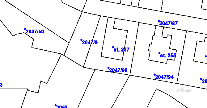 Parcela st. 237 v KÚ Soběšice u Sušice, Katastrální mapa