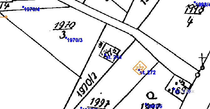 Parcela st. 241 v KÚ Soběšice u Sušice, Katastrální mapa