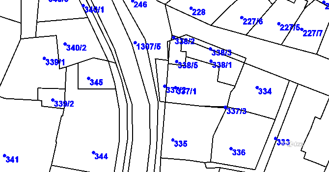 Parcela st. 337/2 v KÚ Soběšice, Katastrální mapa