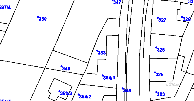 Parcela st. 353 v KÚ Soběšice, Katastrální mapa