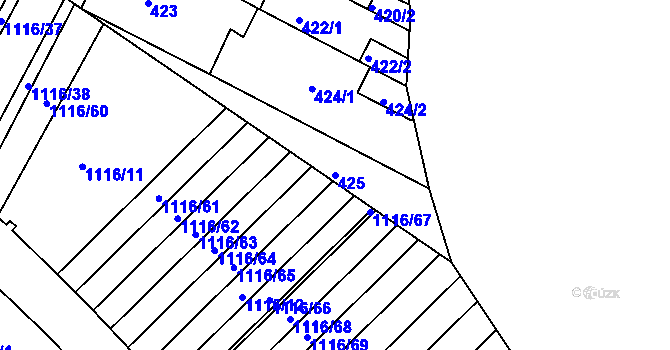 Parcela st. 425 v KÚ Soběšice, Katastrální mapa