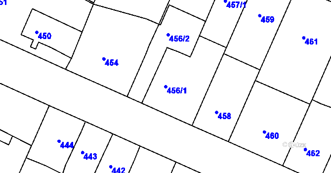 Parcela st. 456/1 v KÚ Soběšice, Katastrální mapa