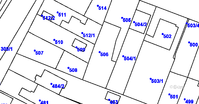 Parcela st. 506 v KÚ Soběšice, Katastrální mapa