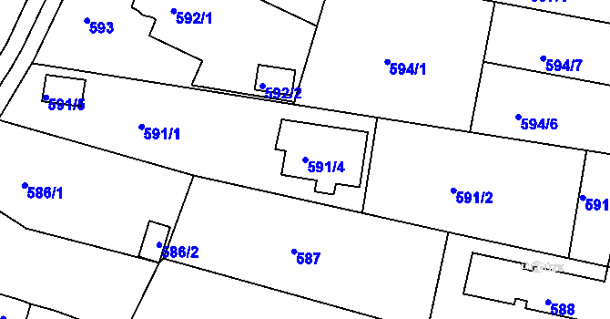 Parcela st. 591/4 v KÚ Soběšice, Katastrální mapa