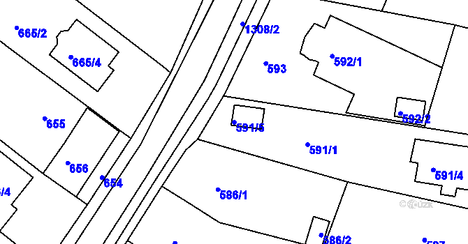 Parcela st. 591/5 v KÚ Soběšice, Katastrální mapa