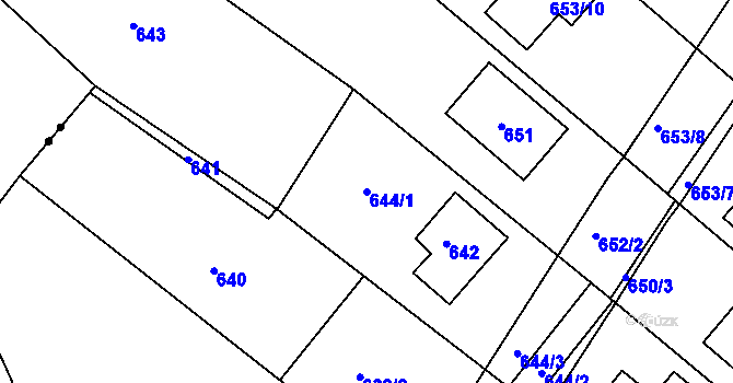 Parcela st. 644/1 v KÚ Soběšice, Katastrální mapa