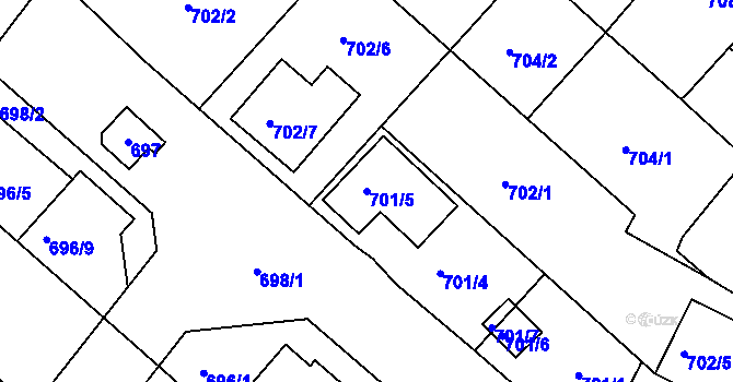 Parcela st. 701/5 v KÚ Soběšice, Katastrální mapa