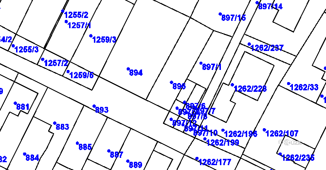 Parcela st. 896 v KÚ Soběšice, Katastrální mapa
