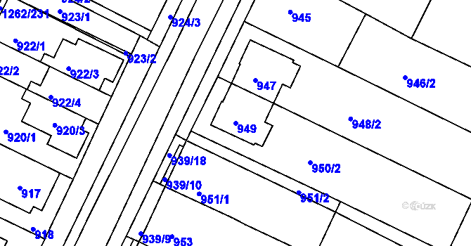 Parcela st. 949 v KÚ Soběšice, Katastrální mapa