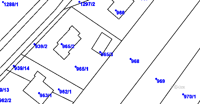 Parcela st. 965/3 v KÚ Soběšice, Katastrální mapa