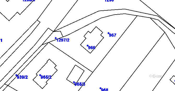 Parcela st. 966 v KÚ Soběšice, Katastrální mapa
