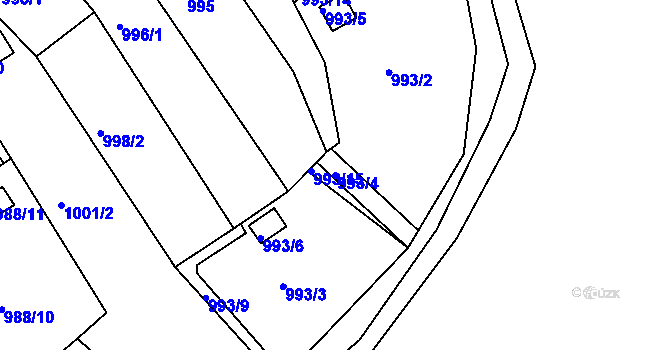 Parcela st. 993/4 v KÚ Soběšice, Katastrální mapa