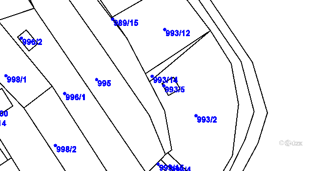 Parcela st. 993/5 v KÚ Soběšice, Katastrální mapa