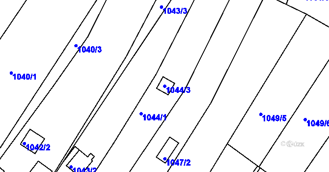 Parcela st. 1044/3 v KÚ Soběšice, Katastrální mapa