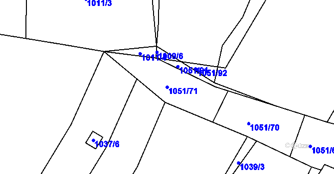 Parcela st. 1051/71 v KÚ Soběšice, Katastrální mapa