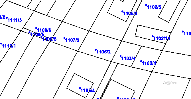 Parcela st. 1105/2 v KÚ Soběšice, Katastrální mapa