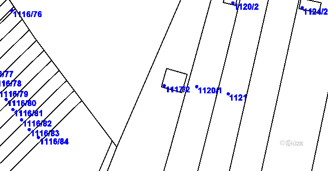 Parcela st. 1117/2 v KÚ Soběšice, Katastrální mapa