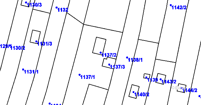 Parcela st. 1137/2 v KÚ Soběšice, Katastrální mapa