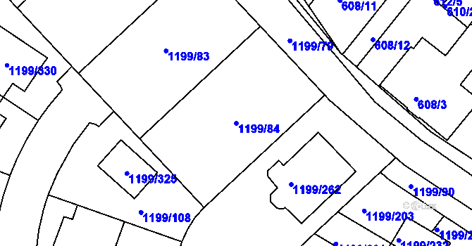 Parcela st. 1199/84 v KÚ Soběšice, Katastrální mapa