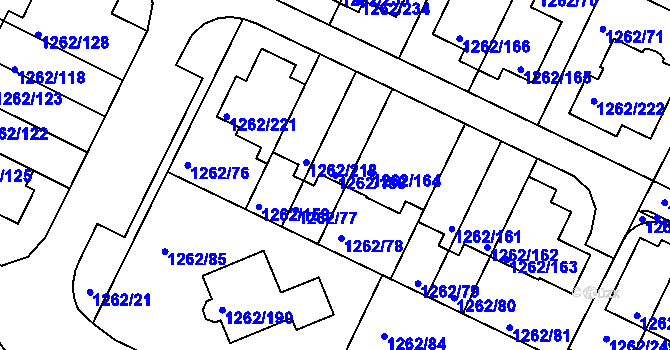 Parcela st. 1262/188 v KÚ Soběšice, Katastrální mapa