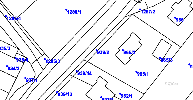 Parcela st. 939/2 v KÚ Soběšice, Katastrální mapa