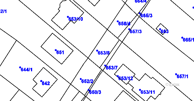 Parcela st. 653/8 v KÚ Soběšice, Katastrální mapa