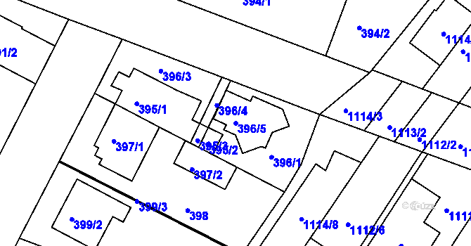 Parcela st. 396/5 v KÚ Soběšice, Katastrální mapa