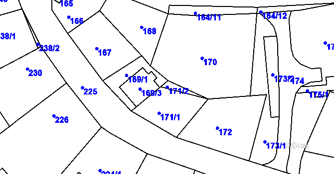 Parcela st. 171/2 v KÚ Soběšice, Katastrální mapa