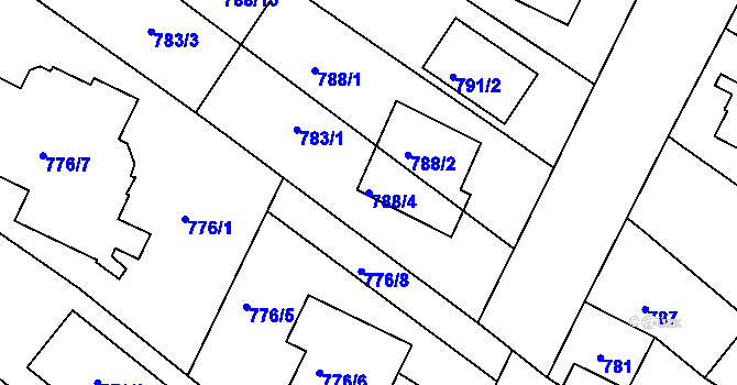 Parcela st. 788/4 v KÚ Soběšice, Katastrální mapa